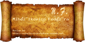 Mihálkovics Fedóra névjegykártya